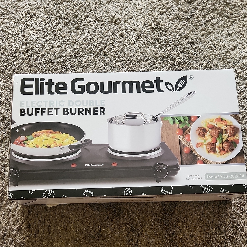 Black Electric Double Buffet Burner